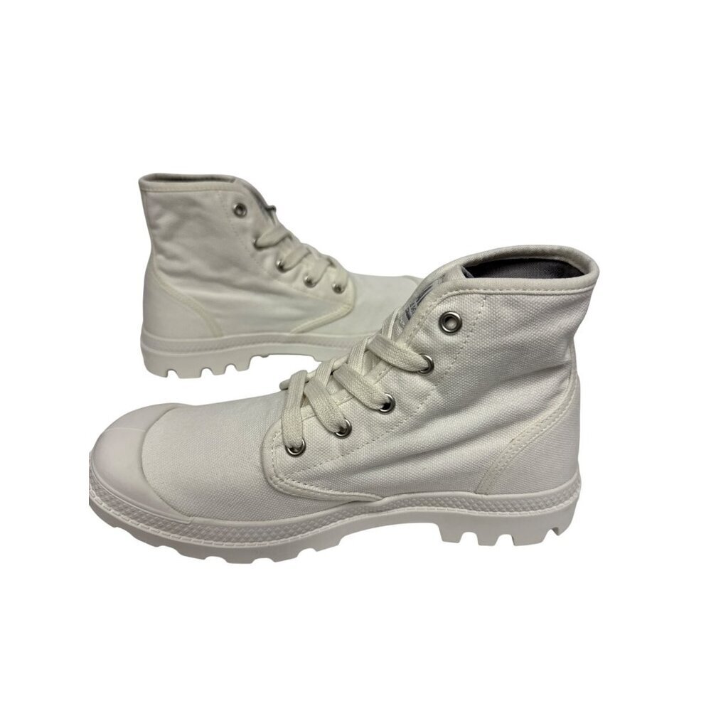 Palladium Pampa Hi Star White Women's Sneaker Vegan Lug Sole Cap Toe Size 7 NEW - Picture 8 of 11